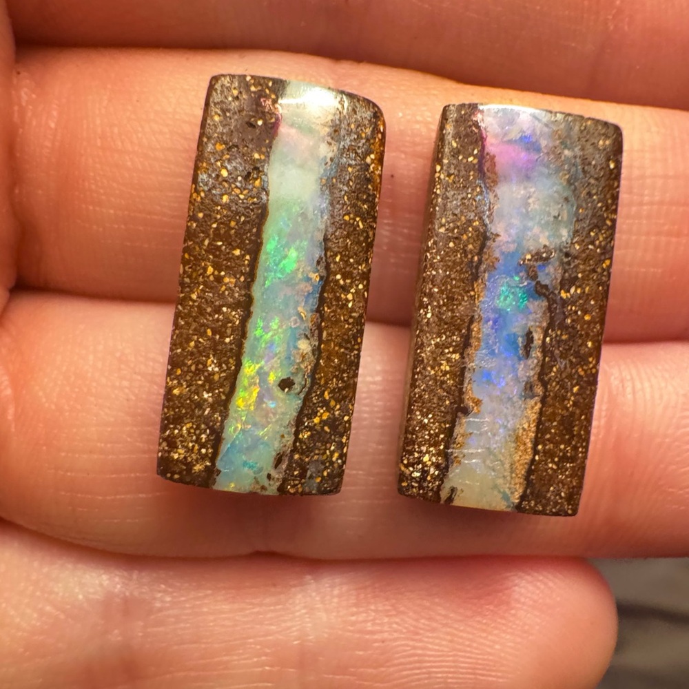 21.00 ctw genuine seto of boulder opals loose. Flashy - Picture 7 of 11